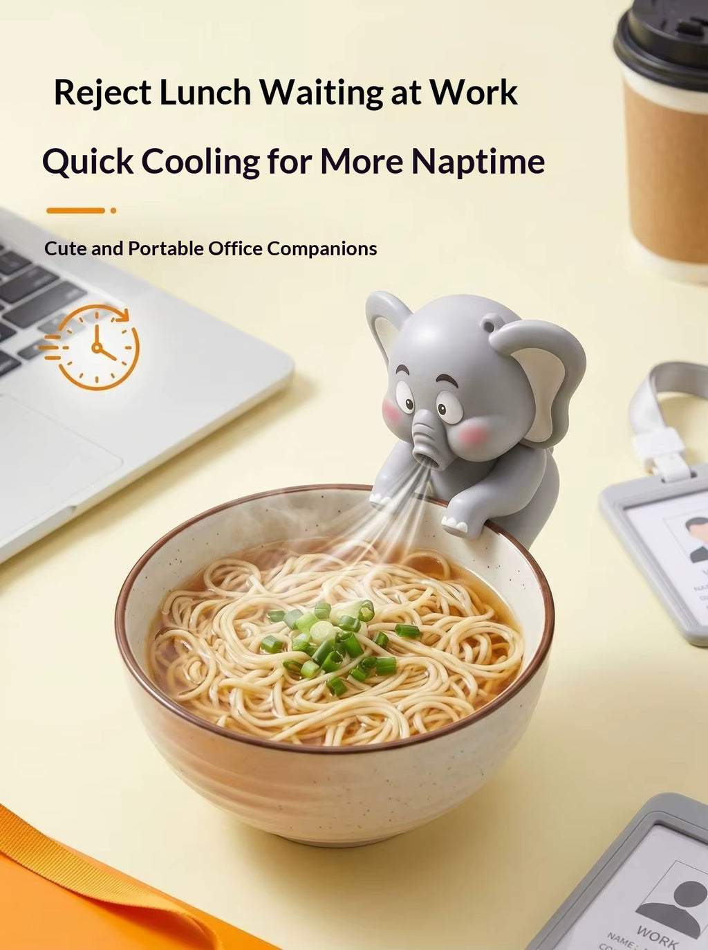 BreeziBite™ | Clip-On Food Cooling Fan for Office, Gym & Kids