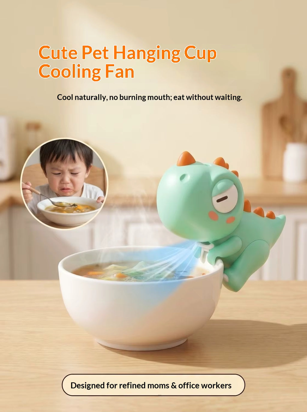 BreeziBite™ | Clip-On Food Cooling Fan for Office, Gym & Kids